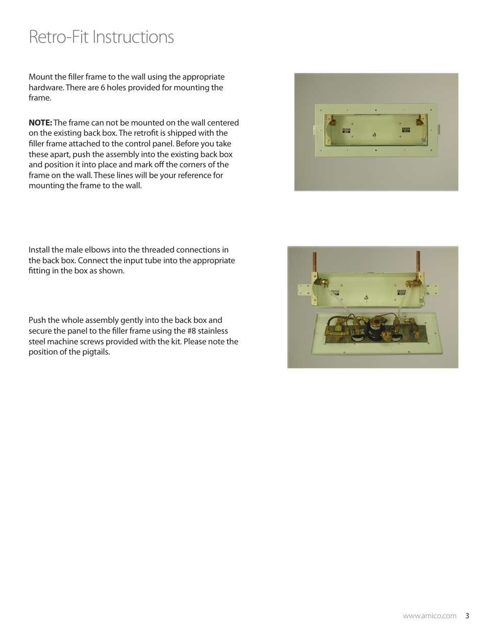 Retro-fit instructions | Amico Puritan Bennett Retro-Fit Gas Control Panel User Manual | Page 3 / 4