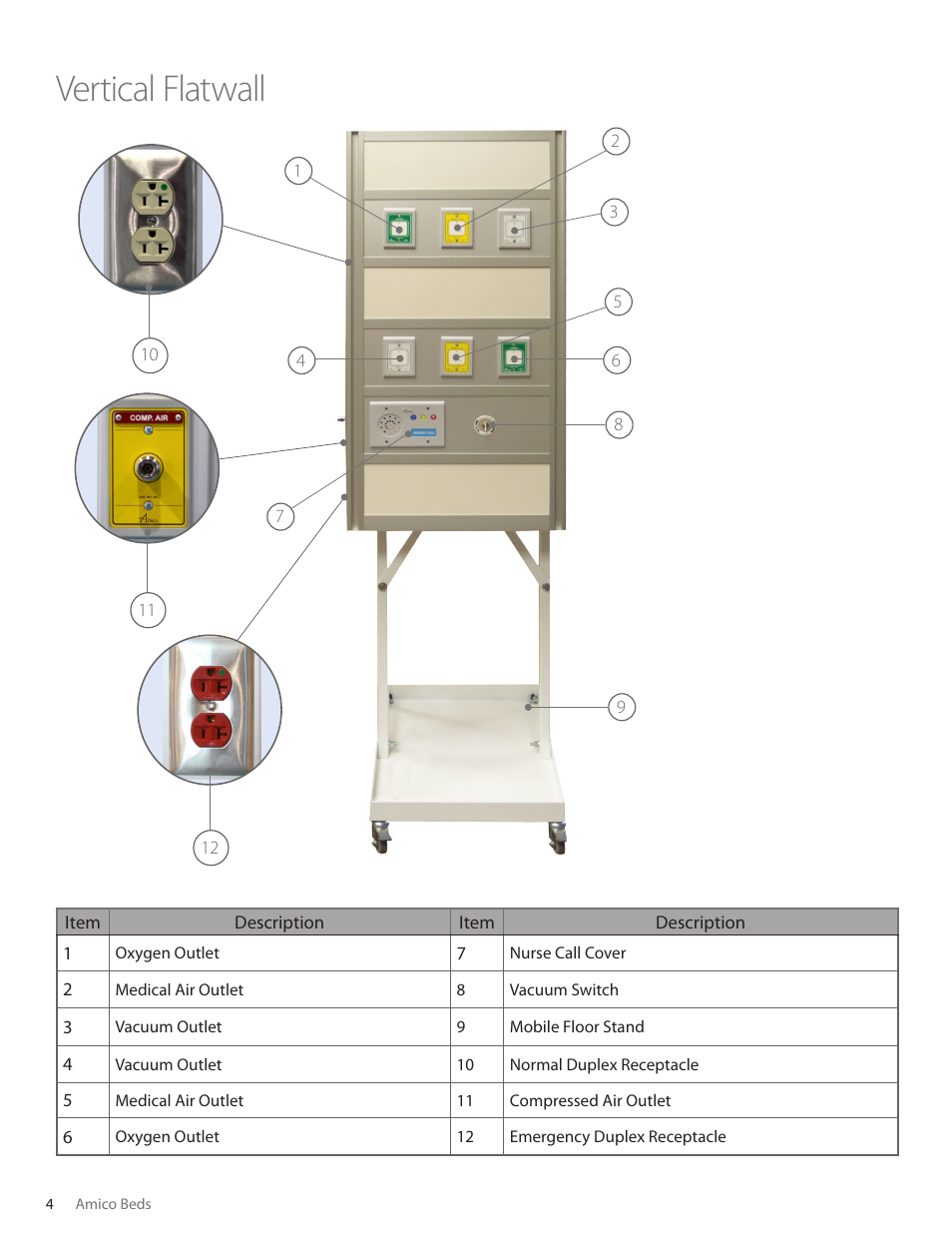 Vertical flatwall | Amico TTS Vertical Flat Wall User Manual | Page 4 / 20