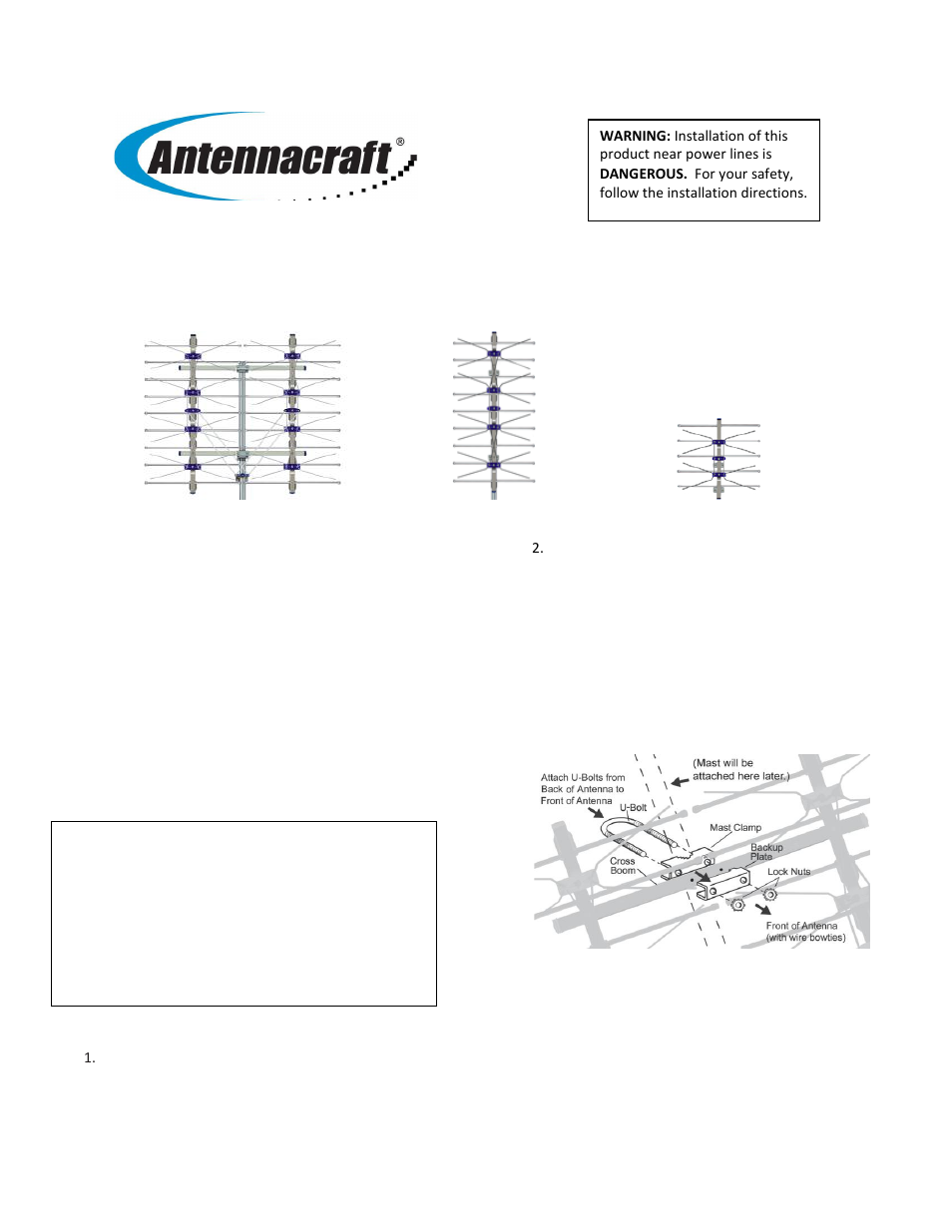 Antennacraft U8000 User Manual | 2 pages