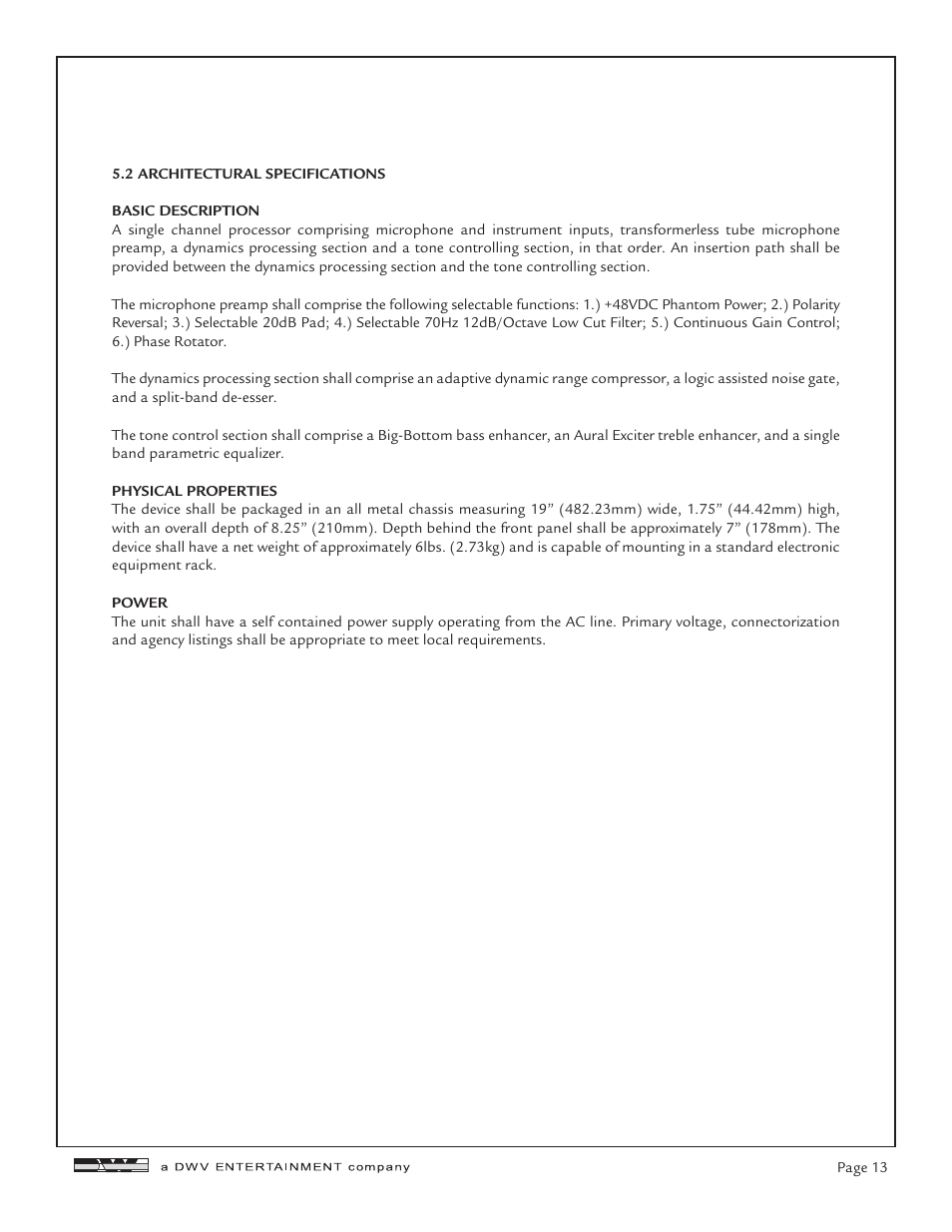 Aphex Channel User Manual | Page 13 / 14