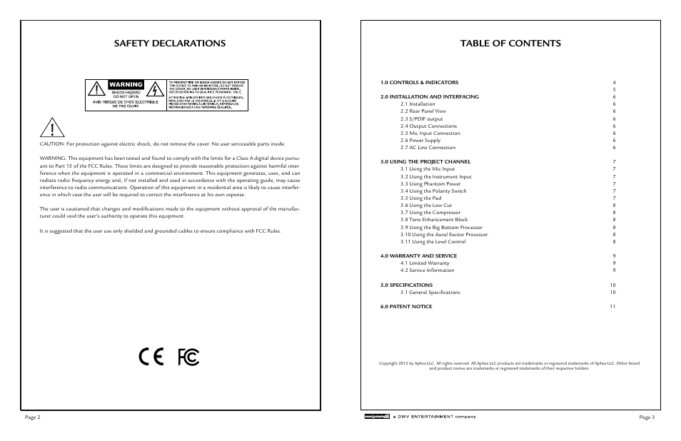 Aphex Project Channel User Manual | Page 2 / 6