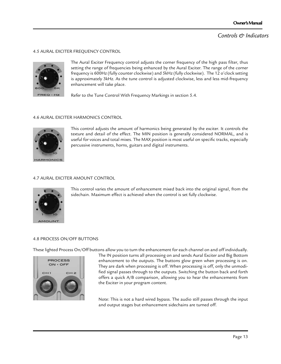 Controls & indicators | Aphex Exciter User Manual | Page 13 / 24