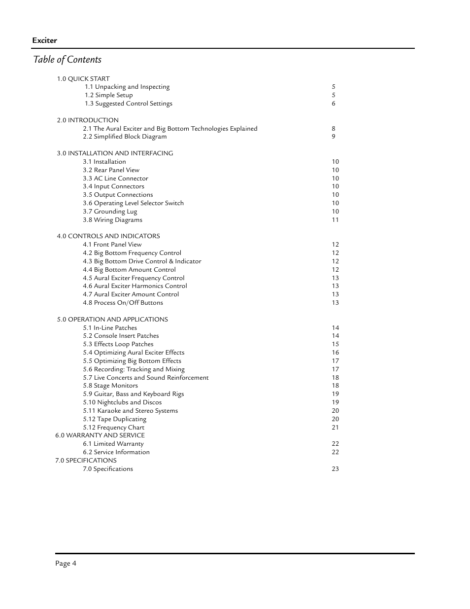 Aphex Exciter User Manual | Page 4 / 24