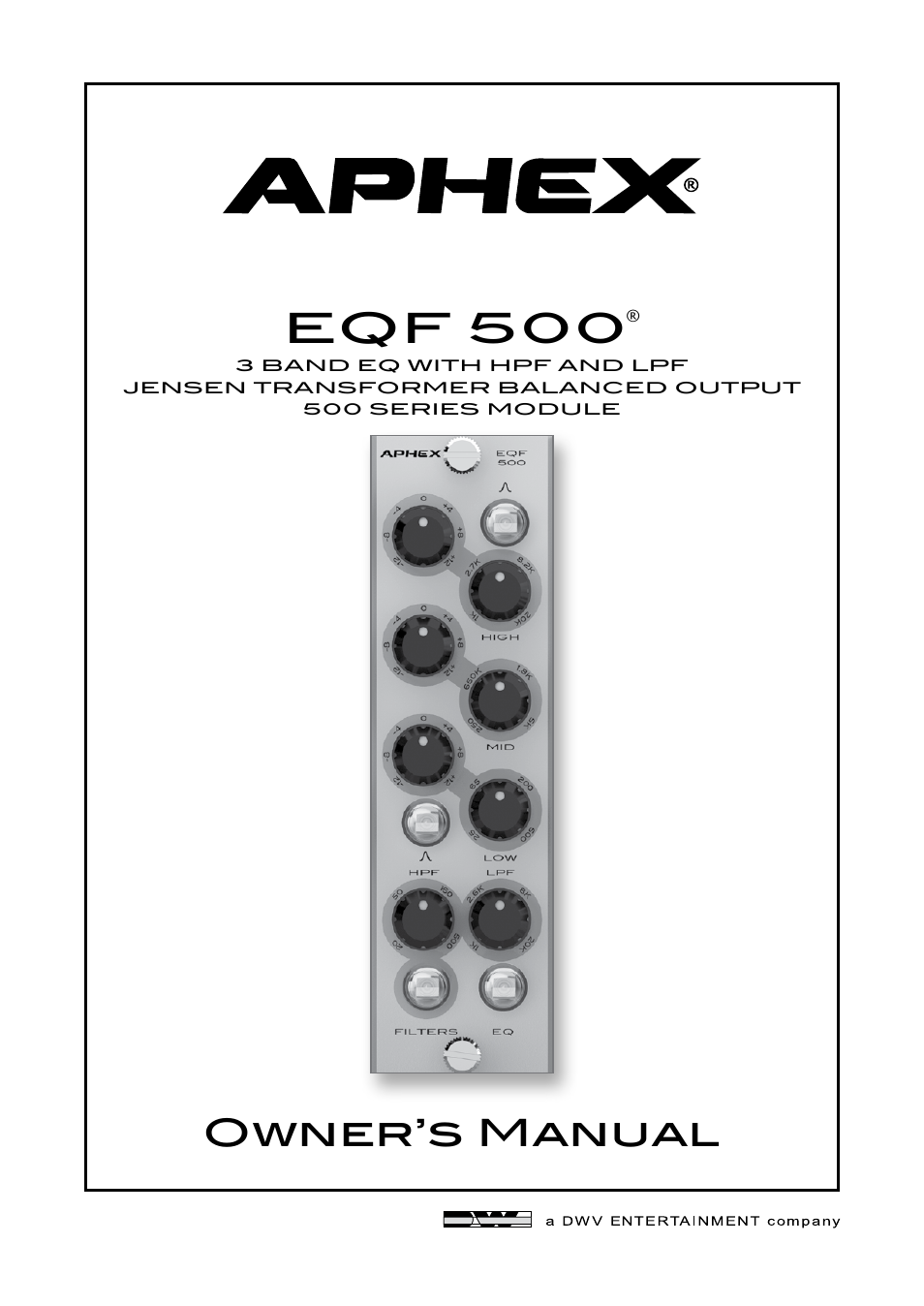 Aphex EQF 500 User Manual | 6 pages