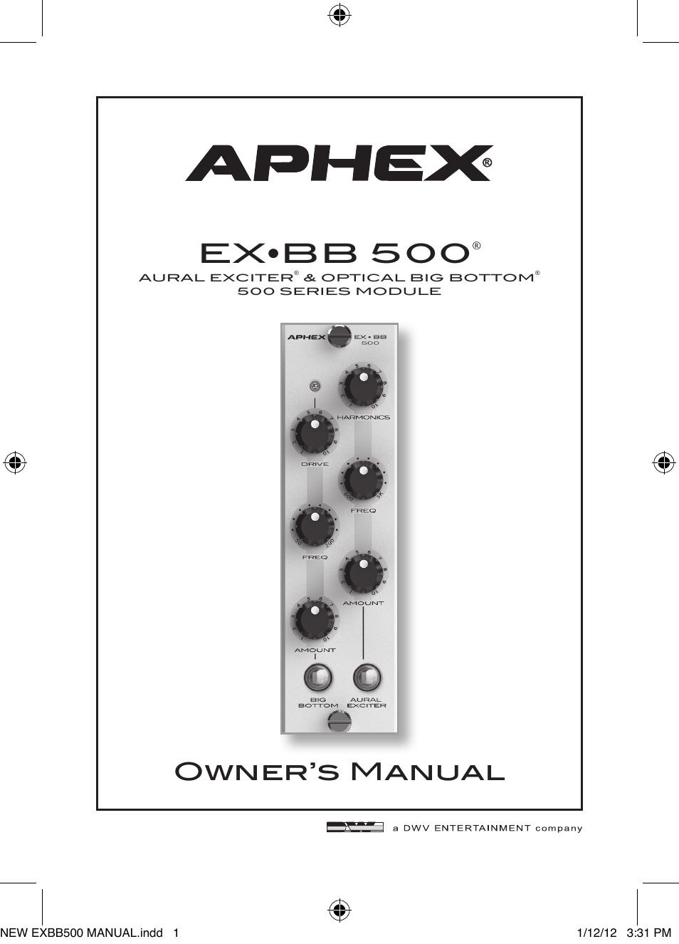 Aphex EX BB 500 User Manual | 16 pages