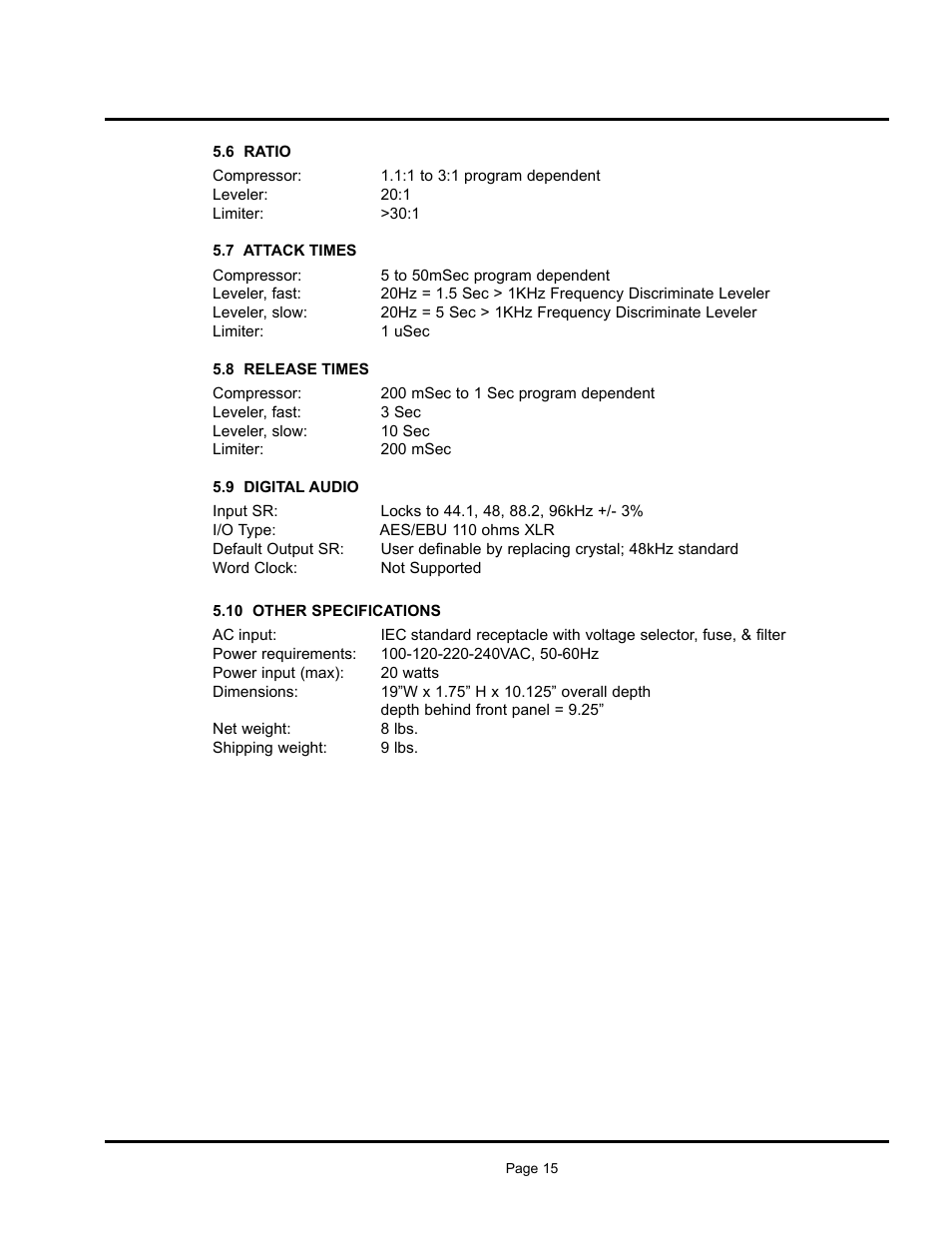 320d | Aphex 320D Compellor User Manual | Page 15 / 43