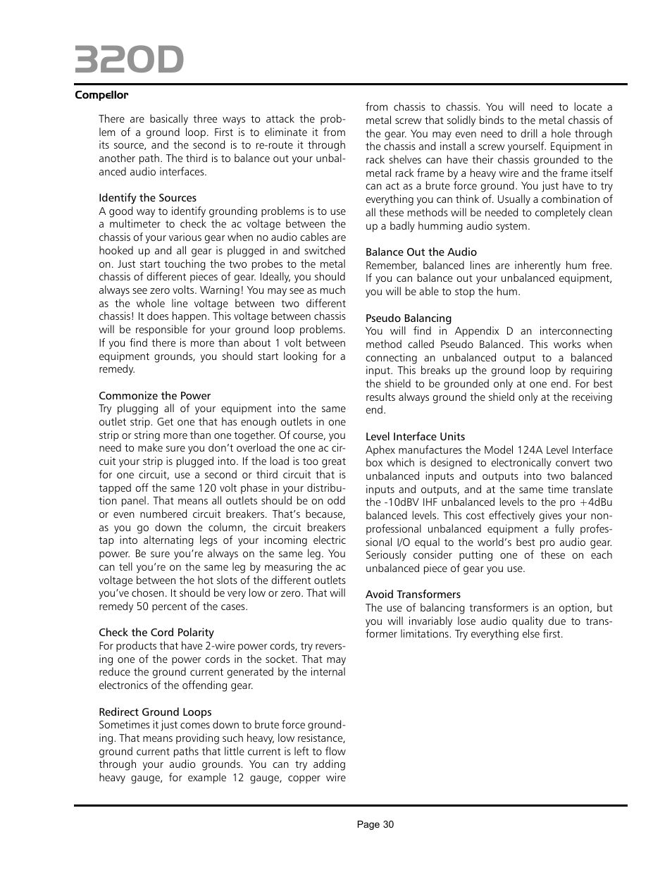 320d | Aphex 320D Compellor User Manual | Page 30 / 43