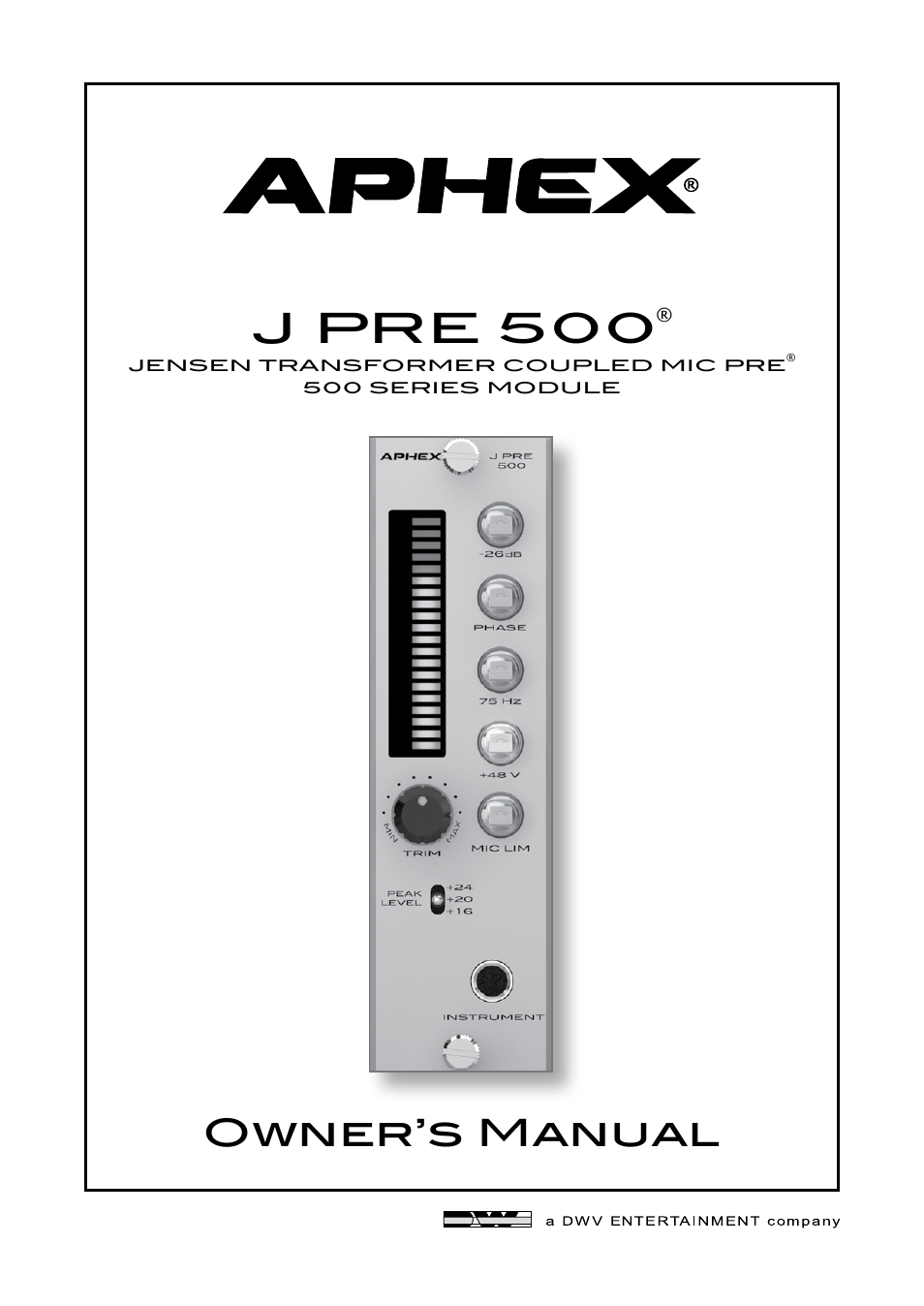 Aphex J PRE 500 User Manual | 6 pages