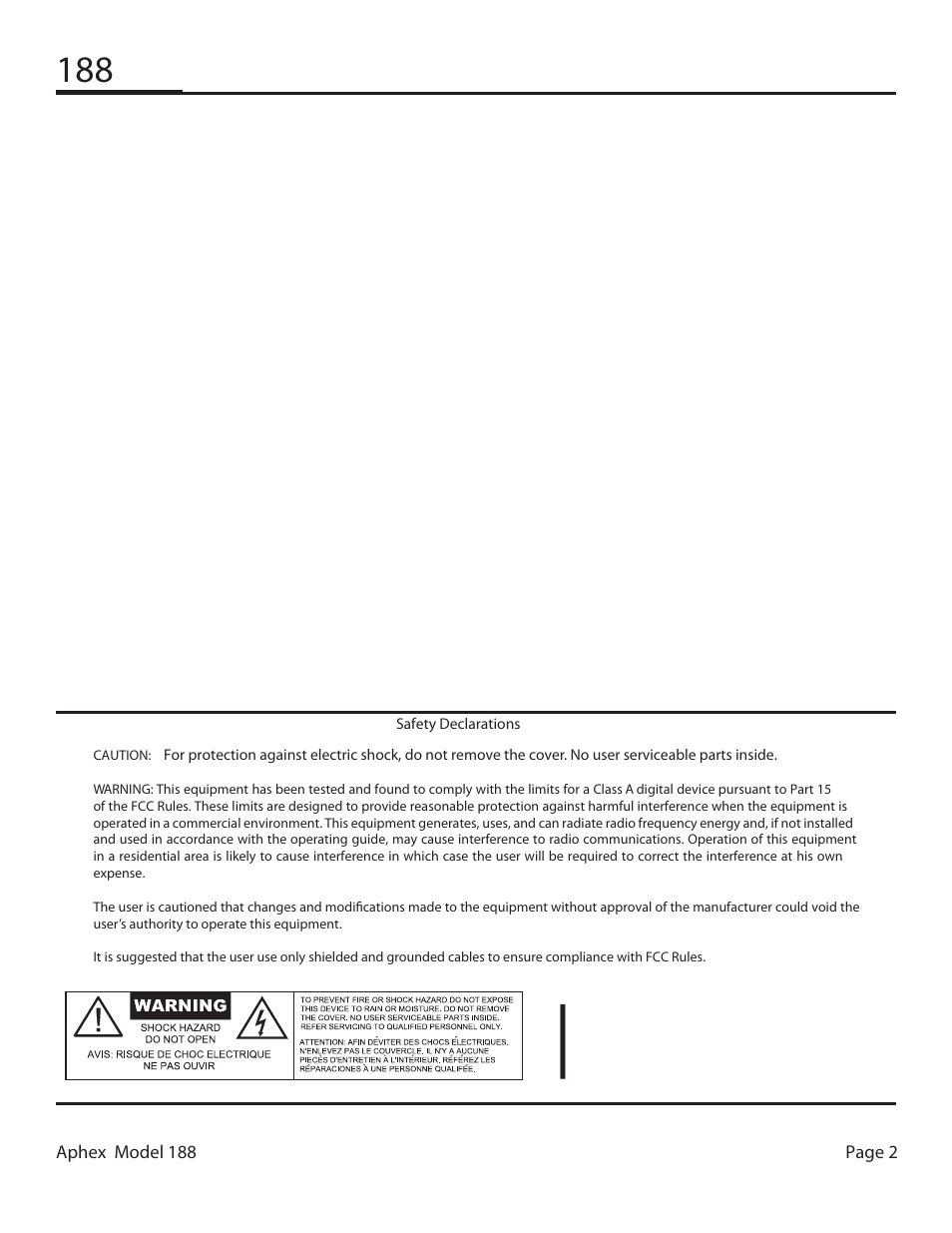 Aphex 188 Eight Channel Mic Preamp User Manual | Page 2 / 18