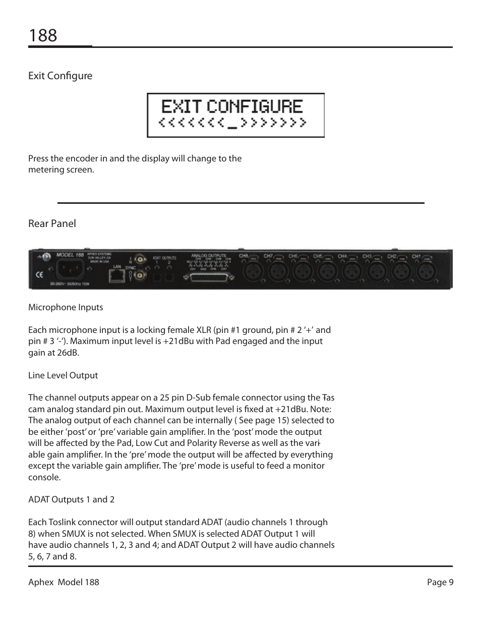 Aphex 188 Eight Channel Mic Preamp User Manual | Page 9 / 18