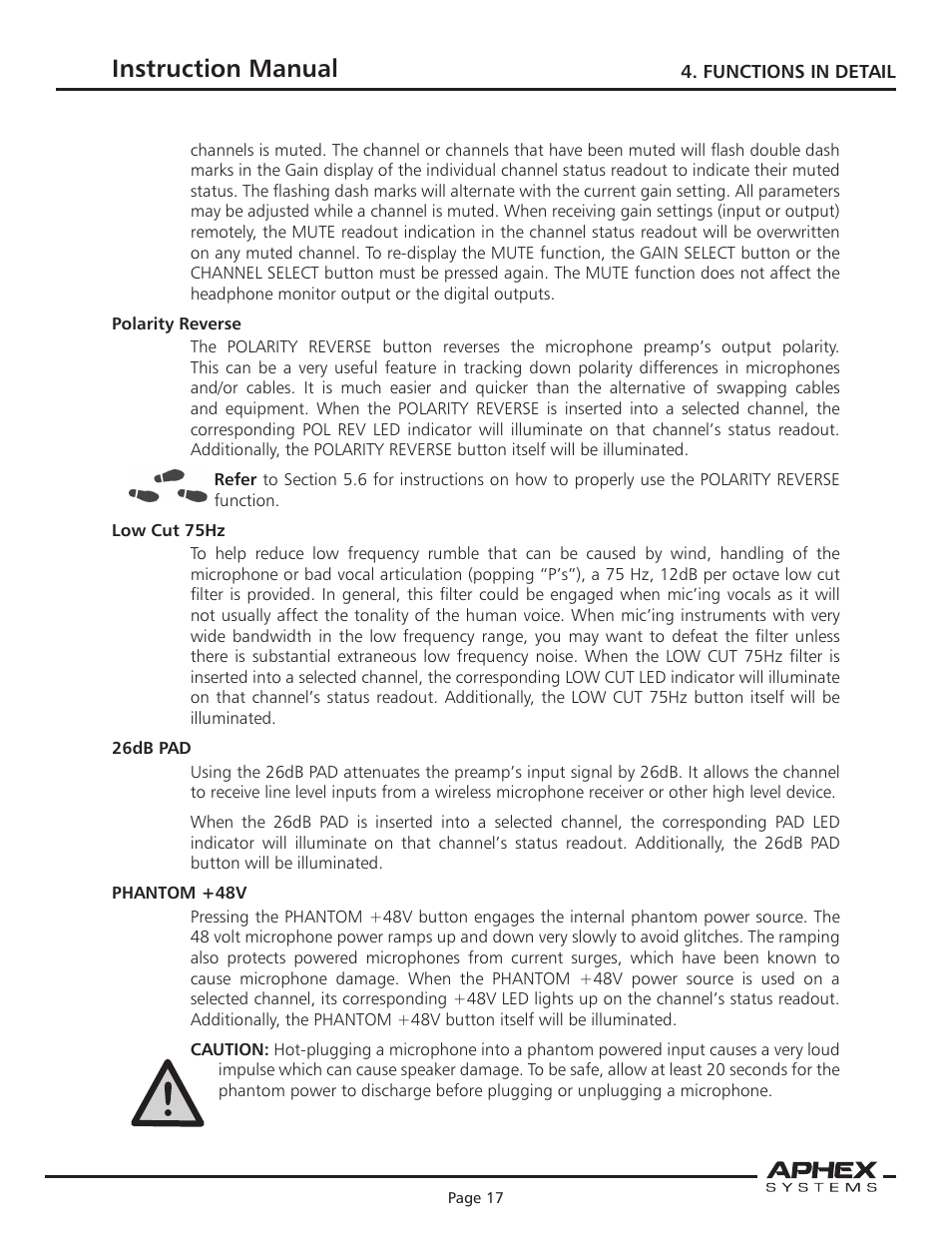 Instruction manual | Aphex 1788A Premium Eight Chan Mic Pre User Manual | Page 17 / 50