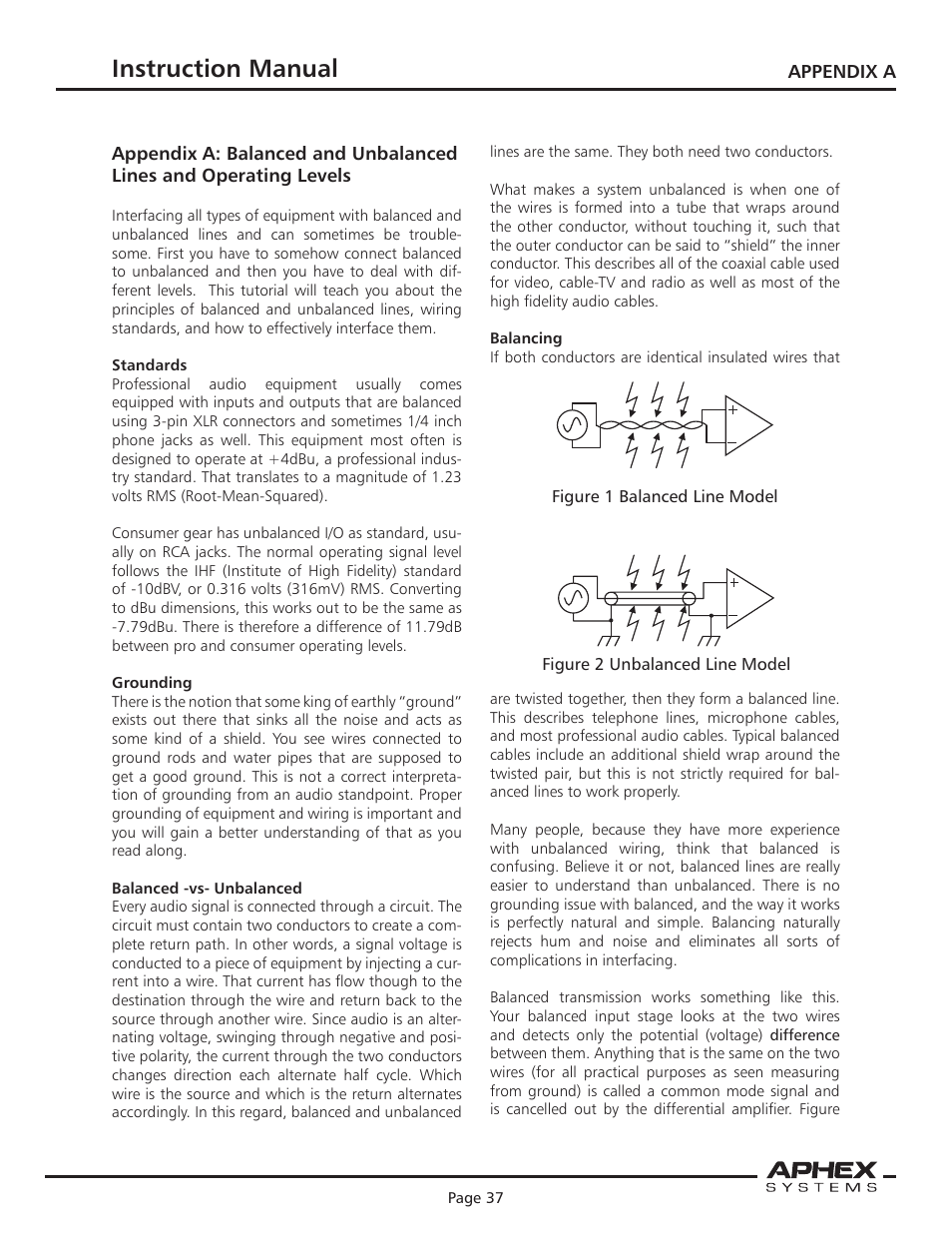 Instruction manual | Aphex 1788A Premium Eight Chan Mic Pre User Manual | Page 37 / 50