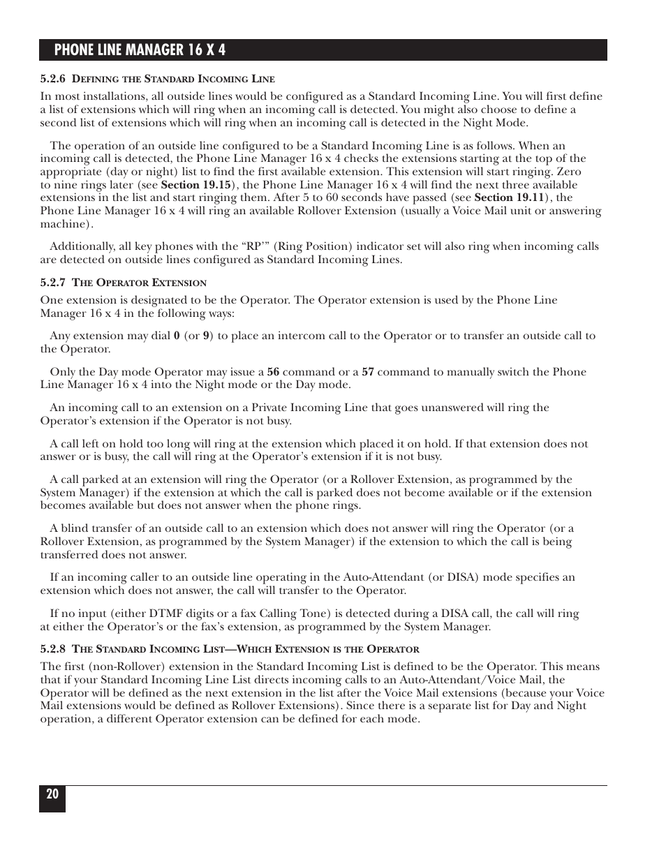 Phone line manager 16 x 4 | Black Box FX160A User Manual | Page 19 / 65