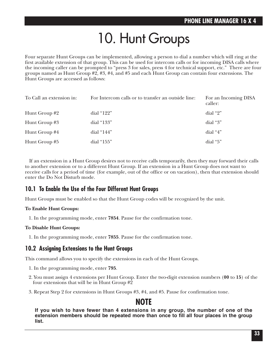 Hunt groups | Black Box FX160A User Manual | Page 32 / 65