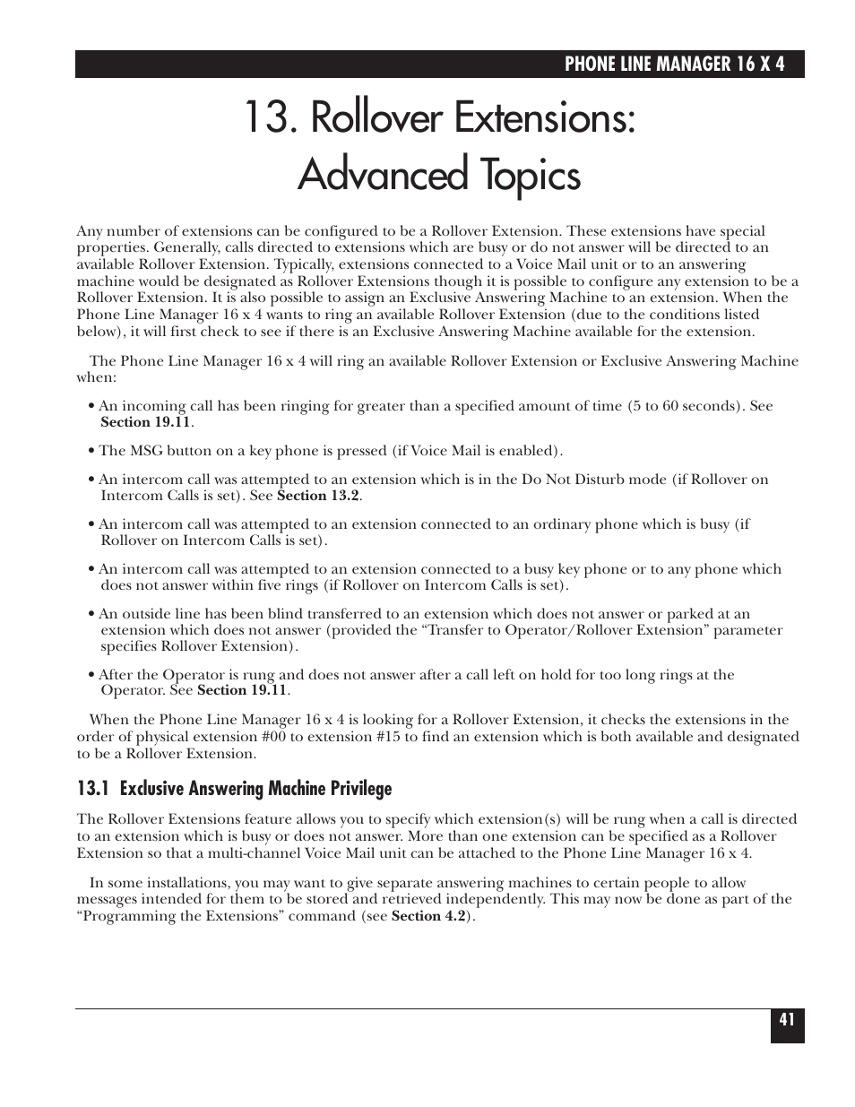 Rollover extensions: advanced topics | Black Box FX160A User Manual | Page 40 / 65