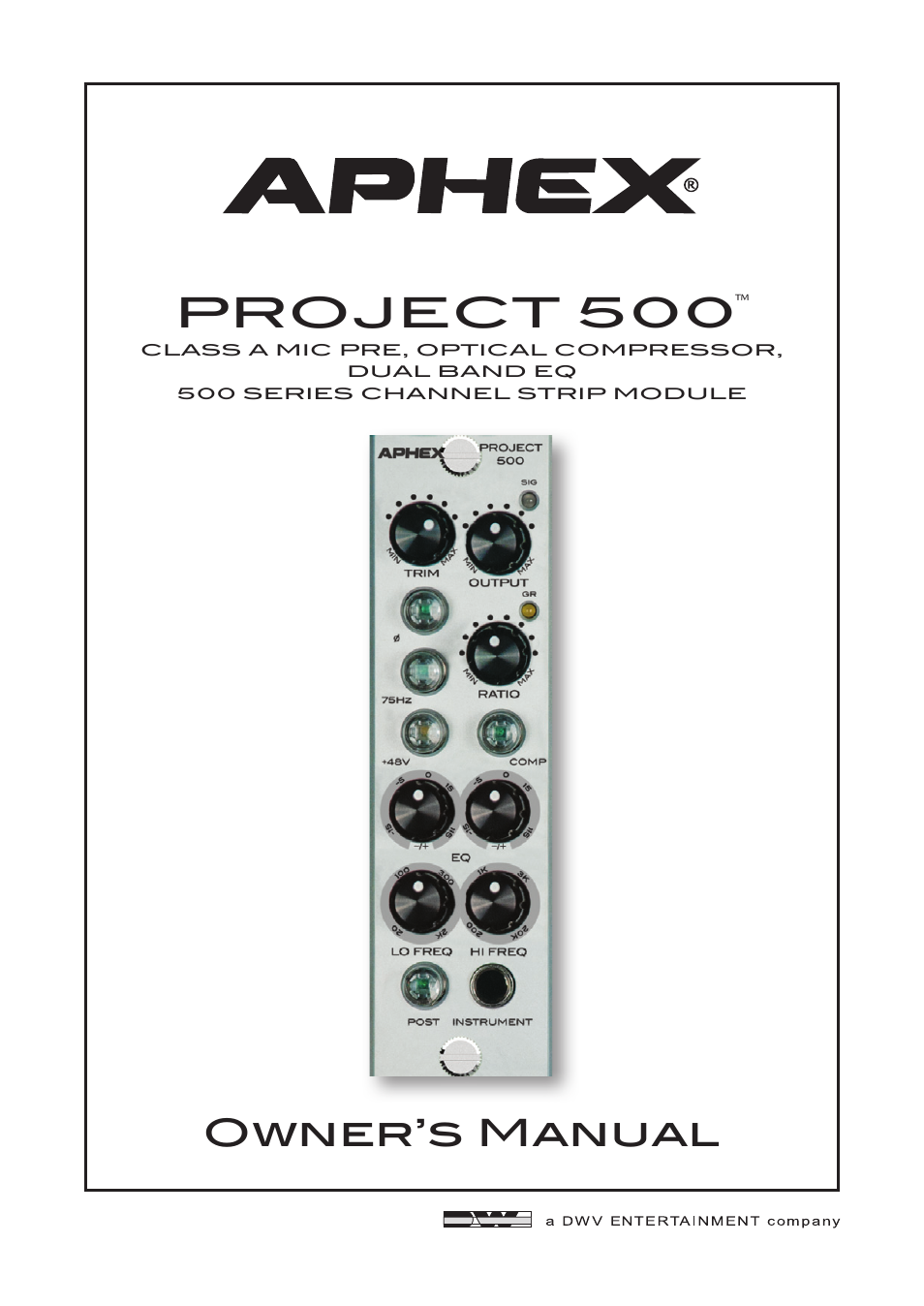 Aphex CX 500 User Manual | 12 pages