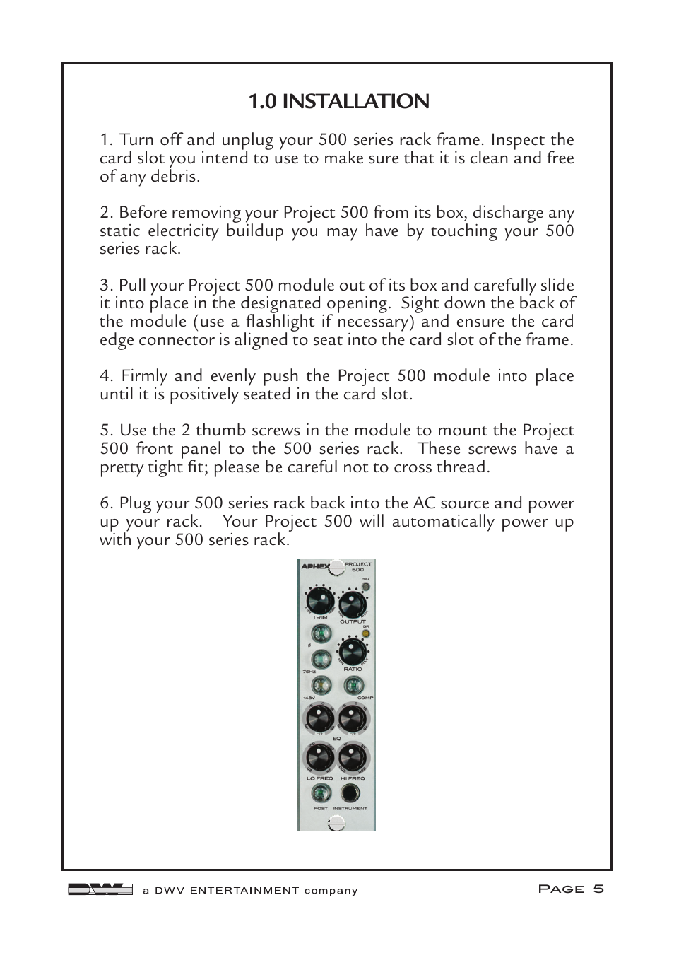 0 installation | Aphex CX 500 User Manual | Page 5 / 12