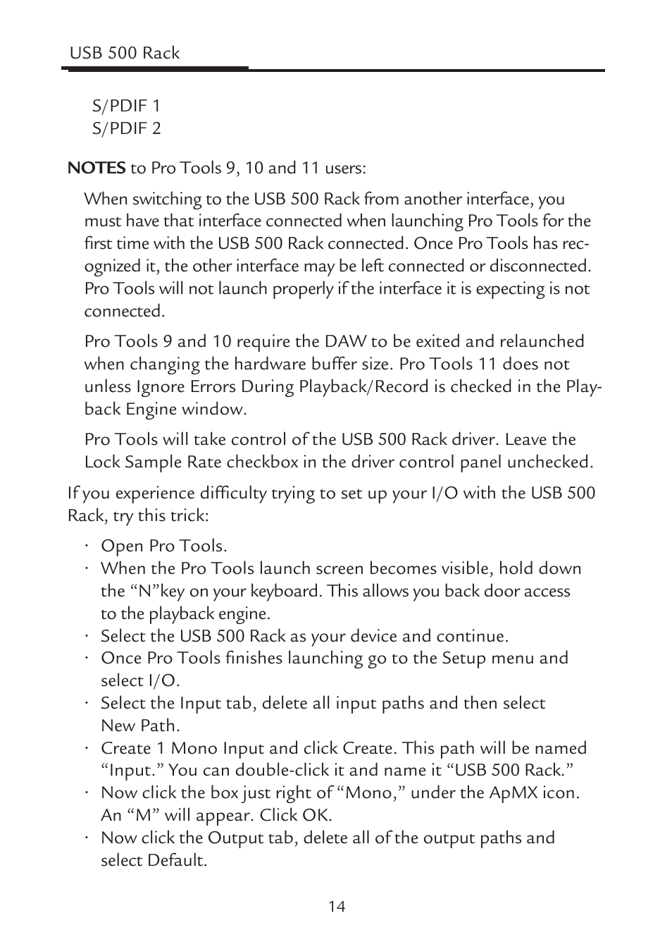 Aphex USB 500 Rack User Manual | Page 14 / 20