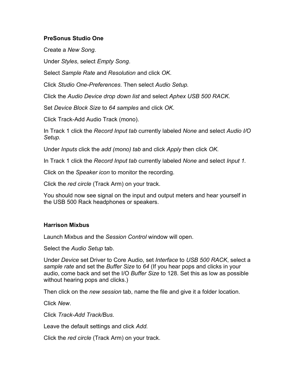 Aphex USB 500 Rack User Manual | Page 4 / 8