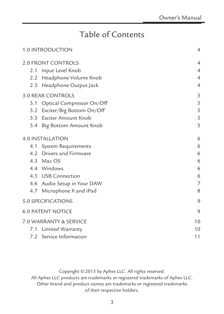 Aphex Microphone X User Manual | Page 3 / 12