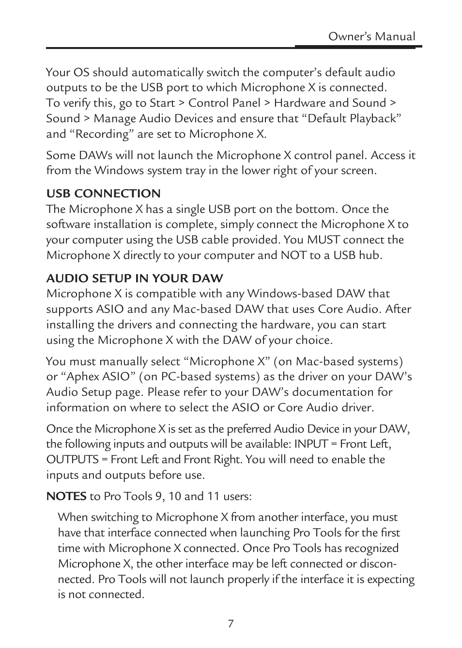 Aphex Microphone X User Manual | Page 7 / 12