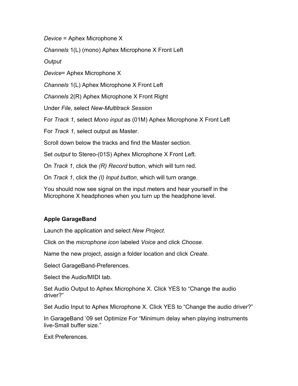 Aphex Microphone X User Manual | Page 2 / 8