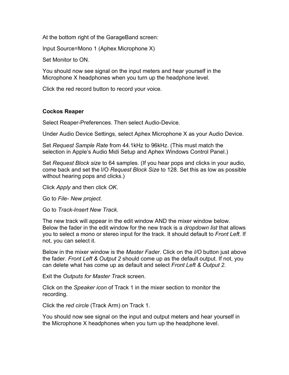 Aphex Microphone X User Manual | Page 3 / 8