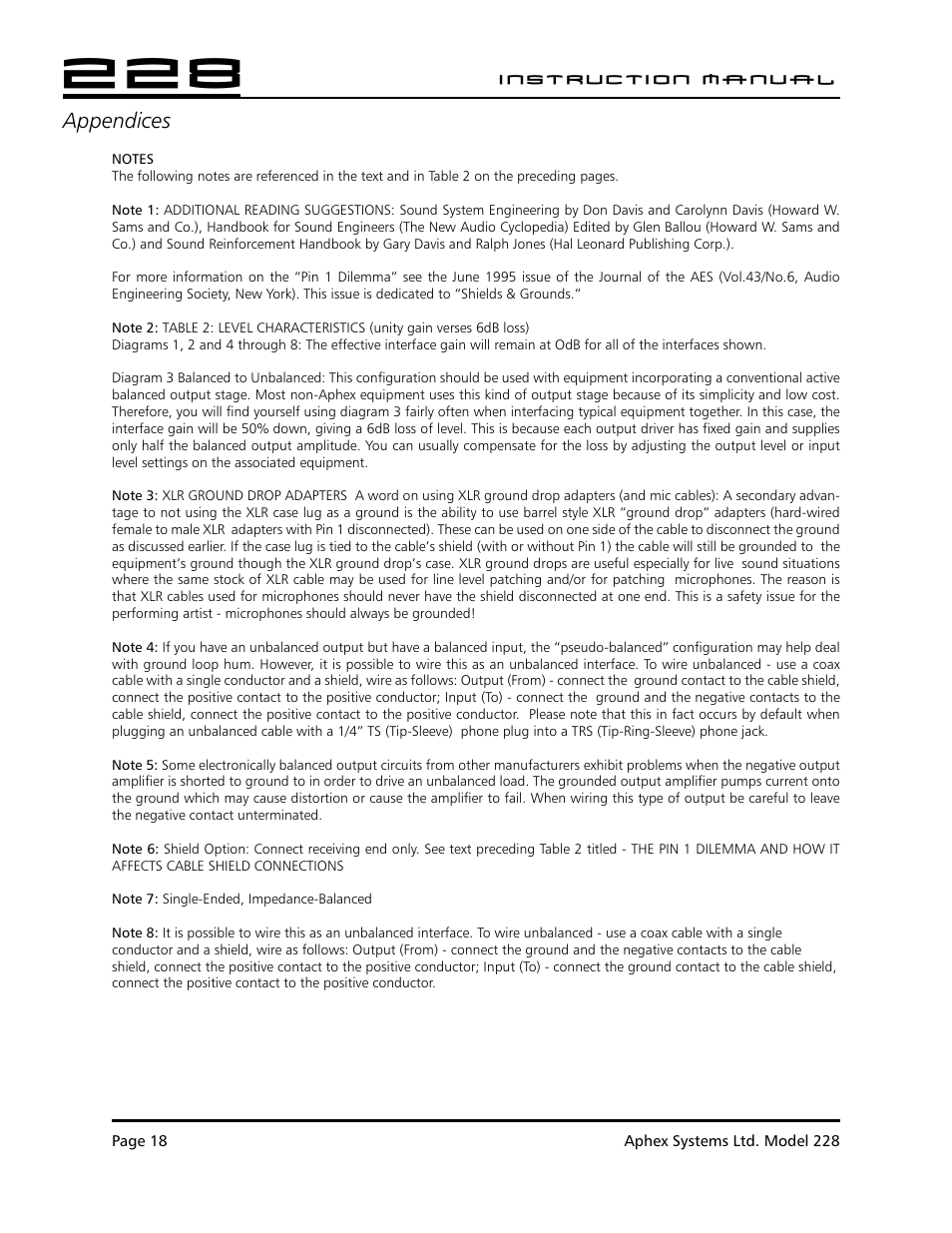Aphex 228 User Manual | Page 19 / 24