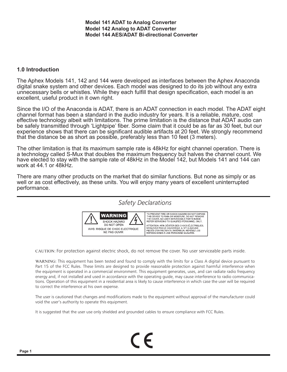 Aphex 141 User Manual | Page 2 / 8