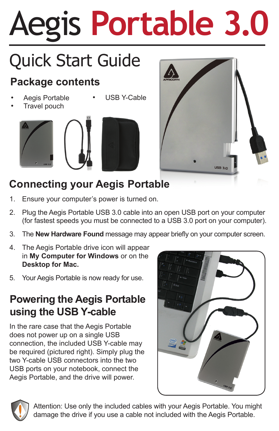 Apricorn Aegis Portable 3.0 User Manual | 2 pages