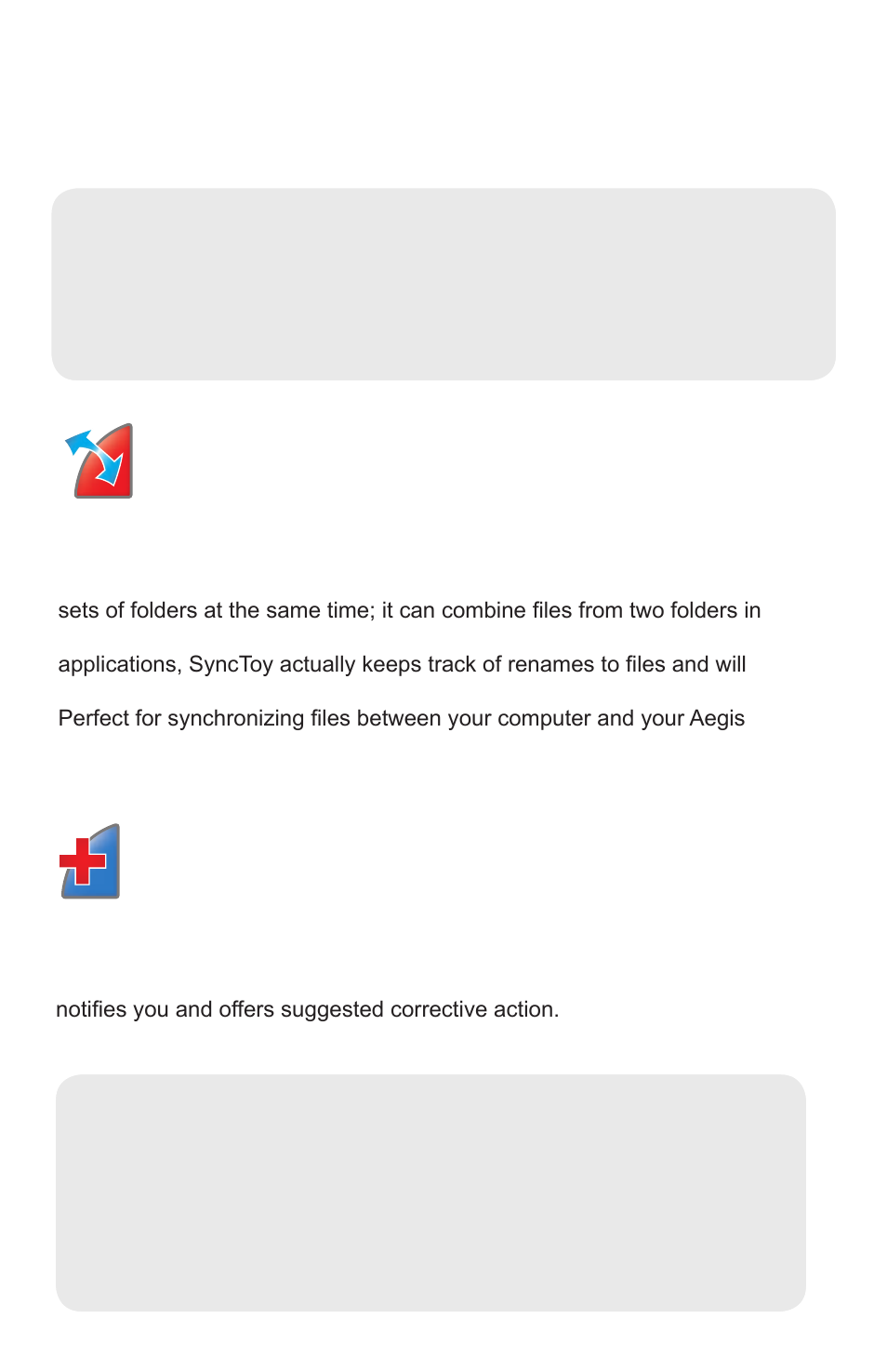 Data protection suite software, For windows, 7, xp and vista microsoft | Synctoy download, Smart-er, Internal hard drive health monitor, Pc system requirements | Apricorn Aegis Mini User Manual | Page 2 / 4