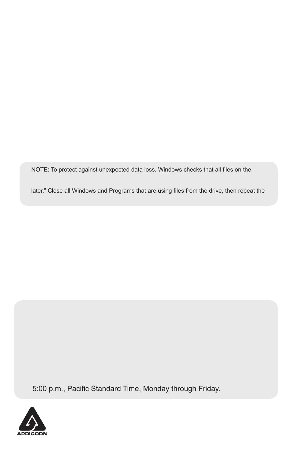 Disconnecting the aegis mini, Technical support, Windows | 7, xp and vista | Apricorn Aegis Mini User Manual | Page 4 / 4