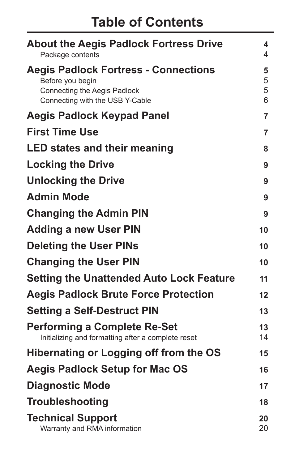Apricorn Aegis Padlock Fortress - USB 3.0 Solid State Drive User Manual | Page 2 / 21
