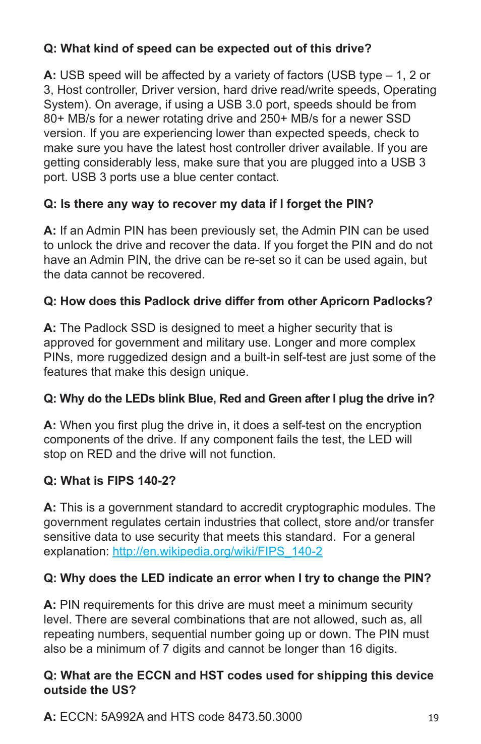 Troubleshooting | Apricorn Aegis Padlock SSD - USB 3.0 Solid State Drive User Manual | Page 19 / 21