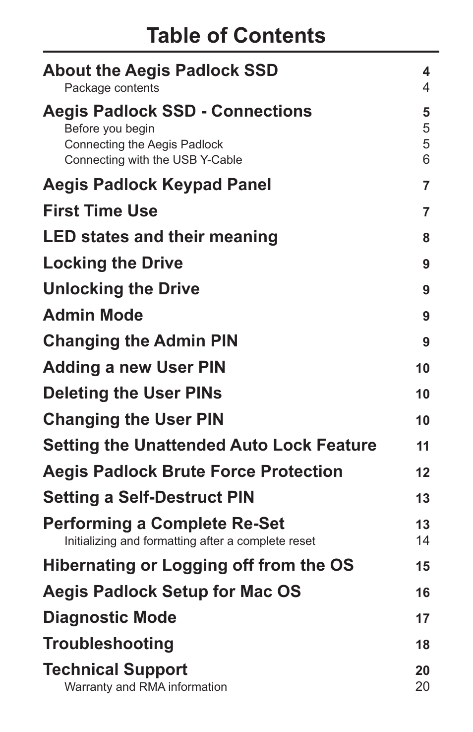 Apricorn Aegis Padlock SSD - USB 3.0 Solid State Drive User Manual | Page 2 / 21