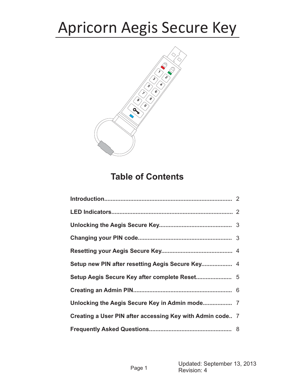Apricorn Aegis Secure Key - USB 2.0 Flash Drive User Manual | Page 2 / 10