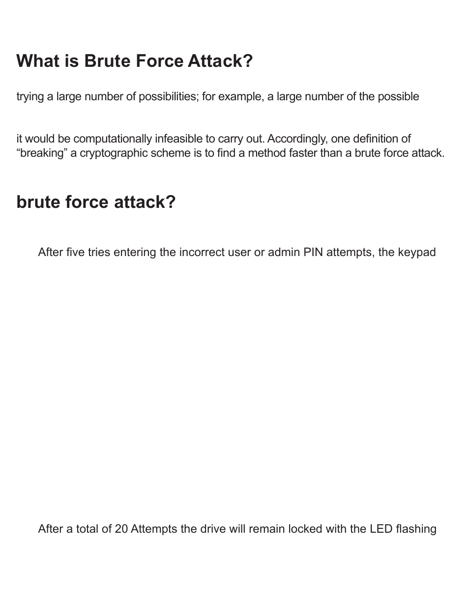 Aegis padlock dt brute force protection, What is brute force attack | Apricorn Aegis Padlock DT FIPS - USB 3.0 Desktop Drive User Manual | Page 14 / 23