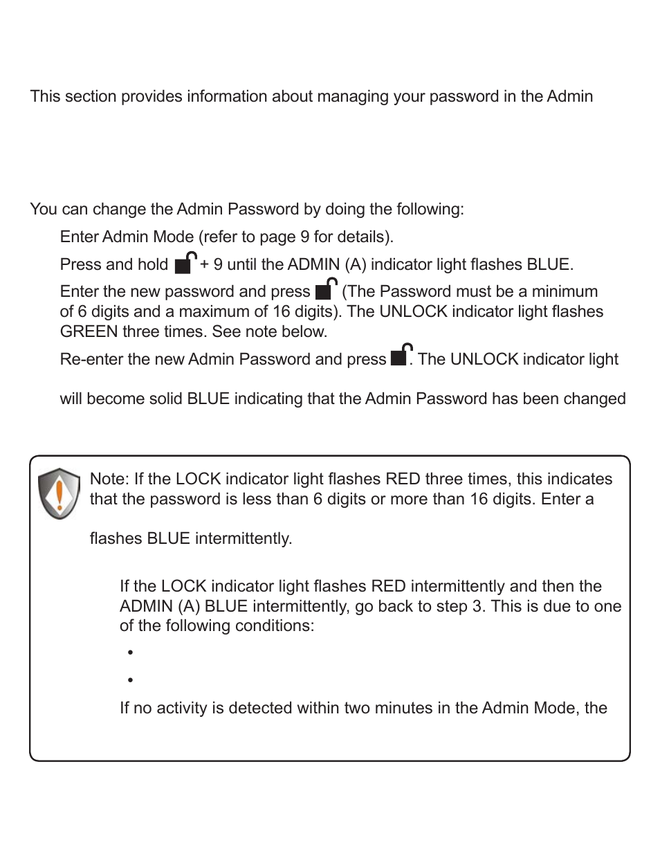 Password management, Changing the admin password | Apricorn Aegis Padlock DT - USB 3.0 Desktop Drive User Manual | Page 10 / 21