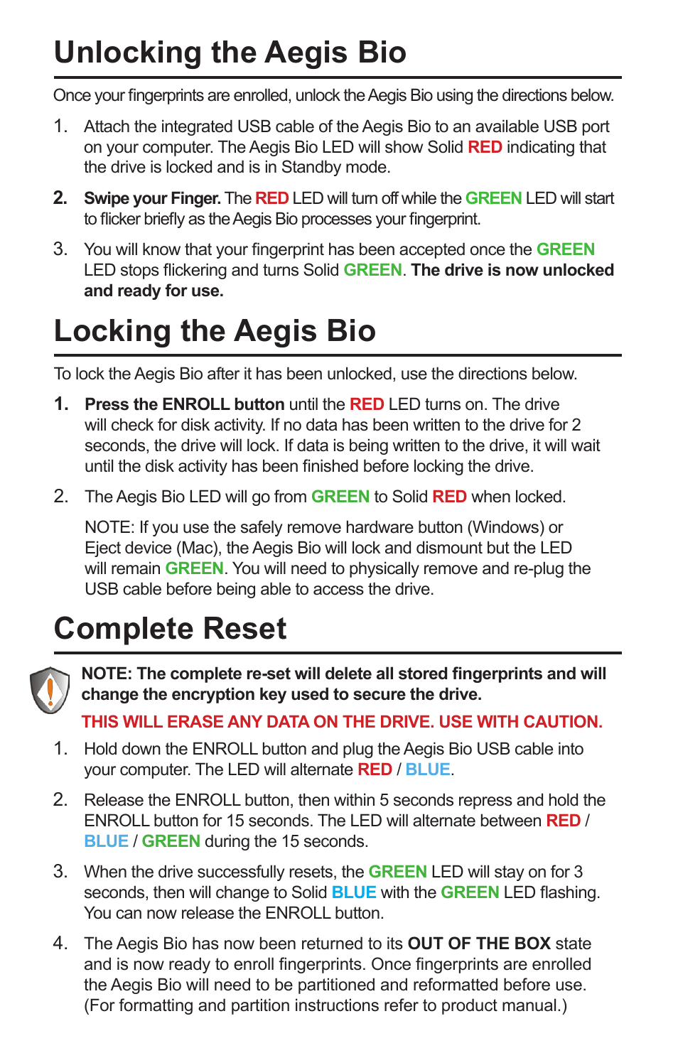 Apricorn Aegis Bio 3.0 - Solid State Drive User Manual | Page 3 / 4