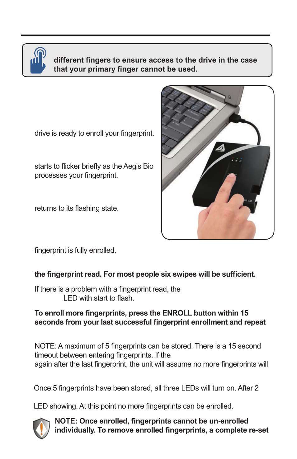 Getting started - out of the box | Apricorn Aegis Bio 3.0 - Solid State Drive User Manual | Page 8 / 16