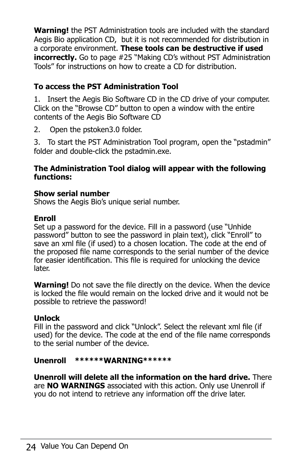 Apricorn Aegis Bio - USB 2.0 User Manual | Page 24 / 36