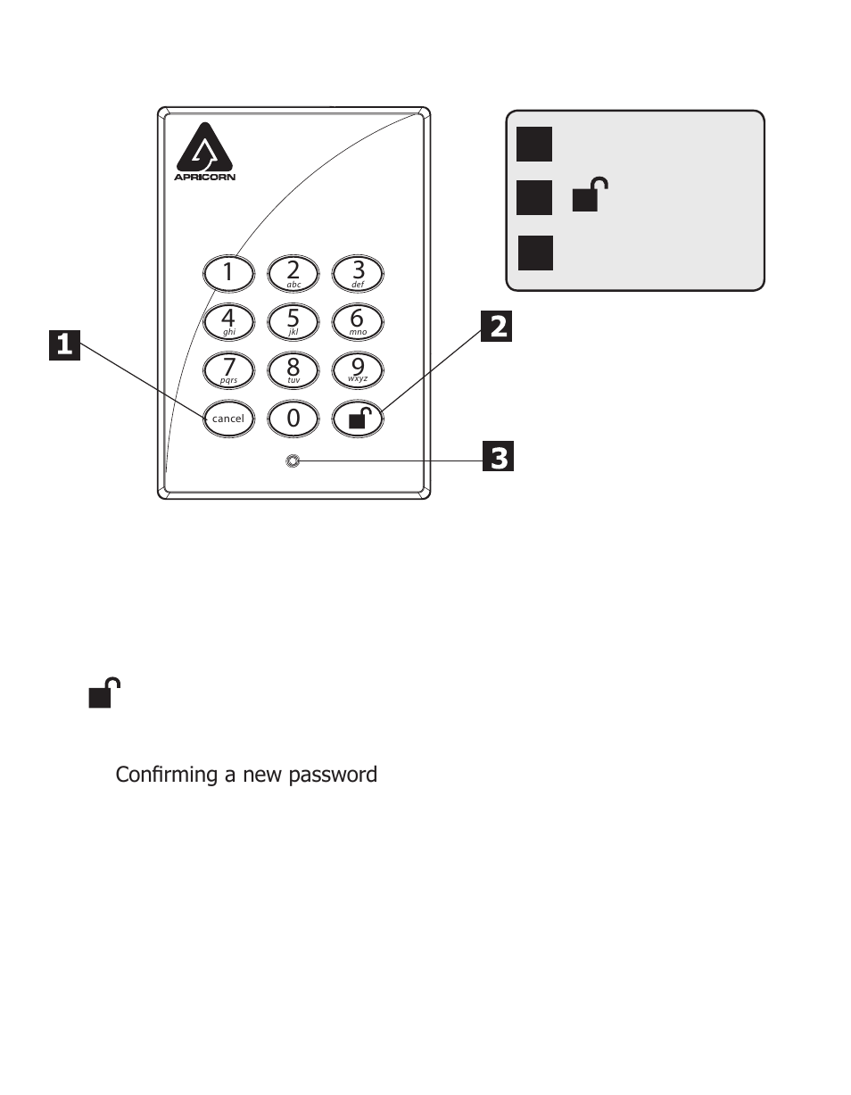 Aegis padlock pro button panel | Apricorn Aegis Padlock Pro - Solid State Drive User Manual | Page 5 / 21