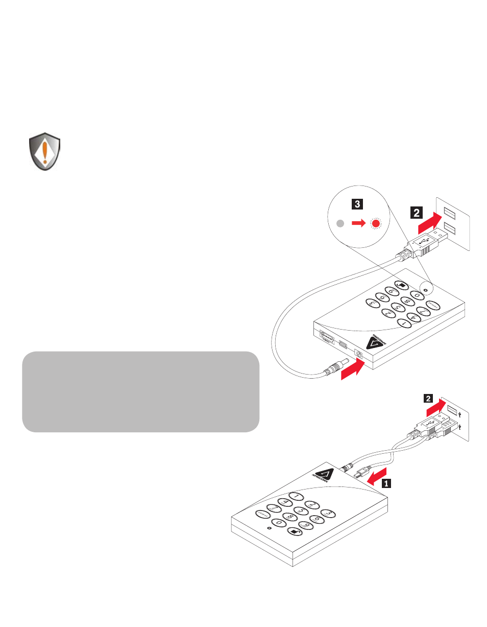 Aegis padlock pro - getting started, Before you begin, Connecting via usb | Powering the aegis padlock pro | Apricorn Aegis Padlock Pro - Solid State Drive User Manual | Page 6 / 21