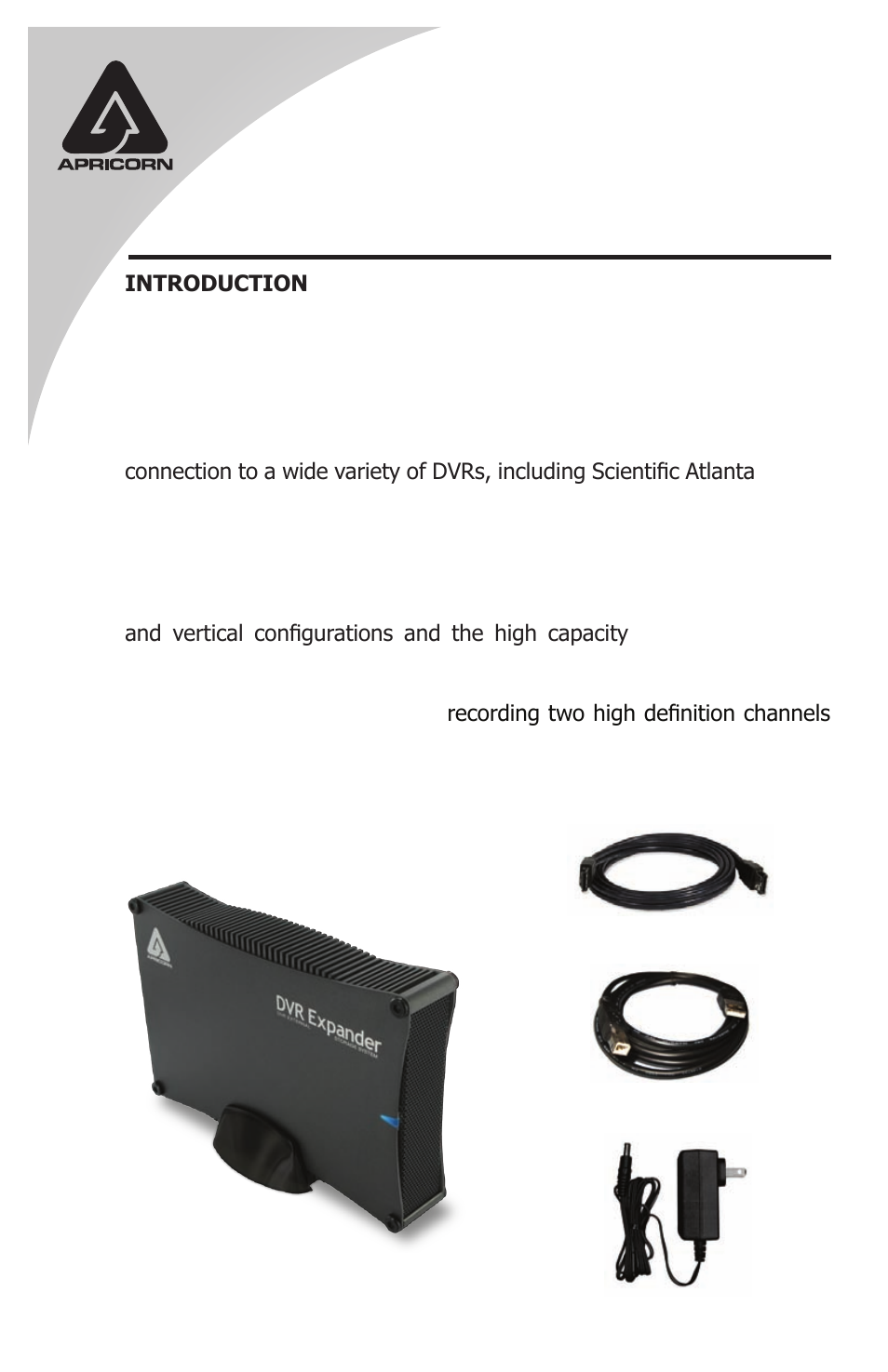 Apricorn dvr expander quick start guide | Apricorn DVR Expander II for Dish Network User Manual | Page 2 / 8