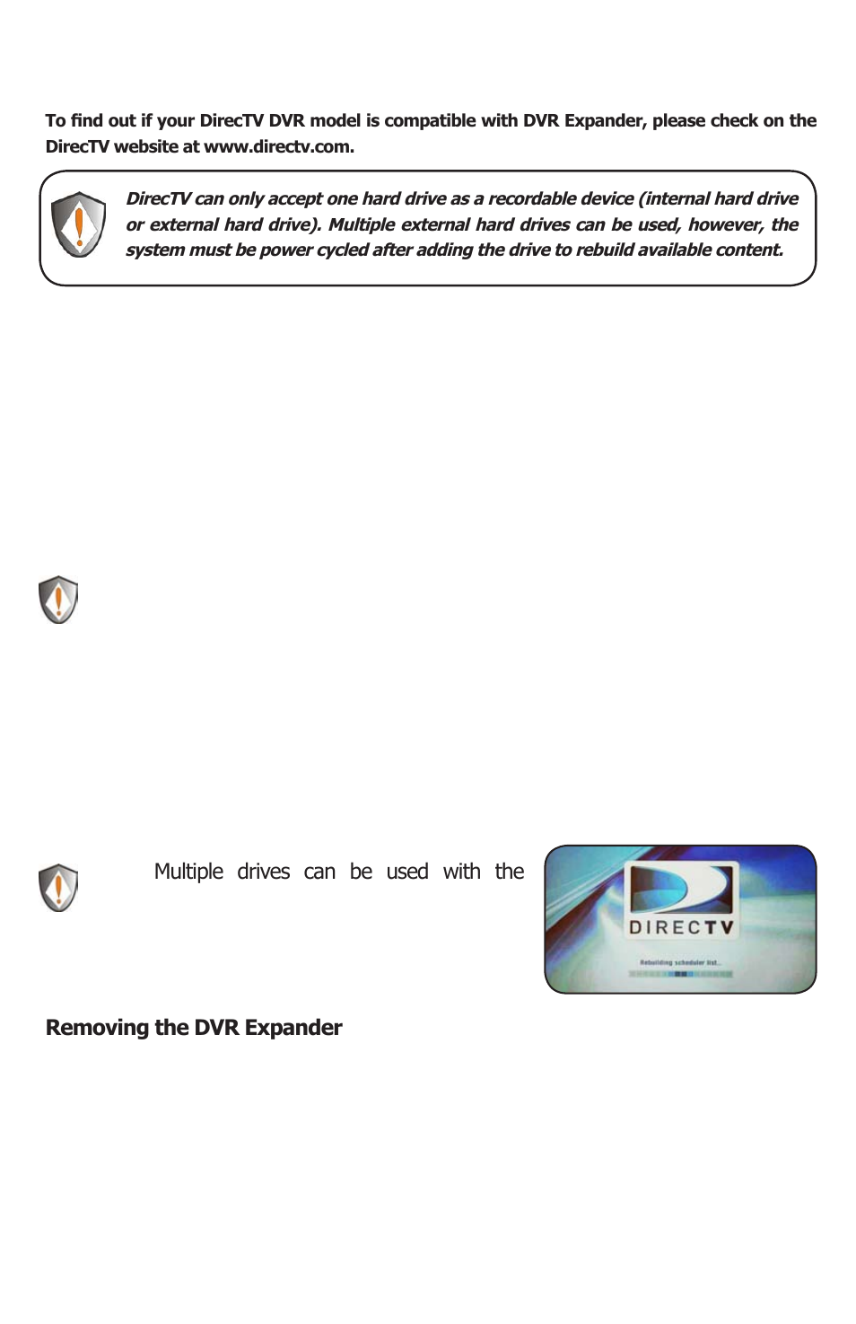 Connection to directv, Dvrs | Apricorn DVR Expander II for Dish Network User Manual | Page 7 / 8