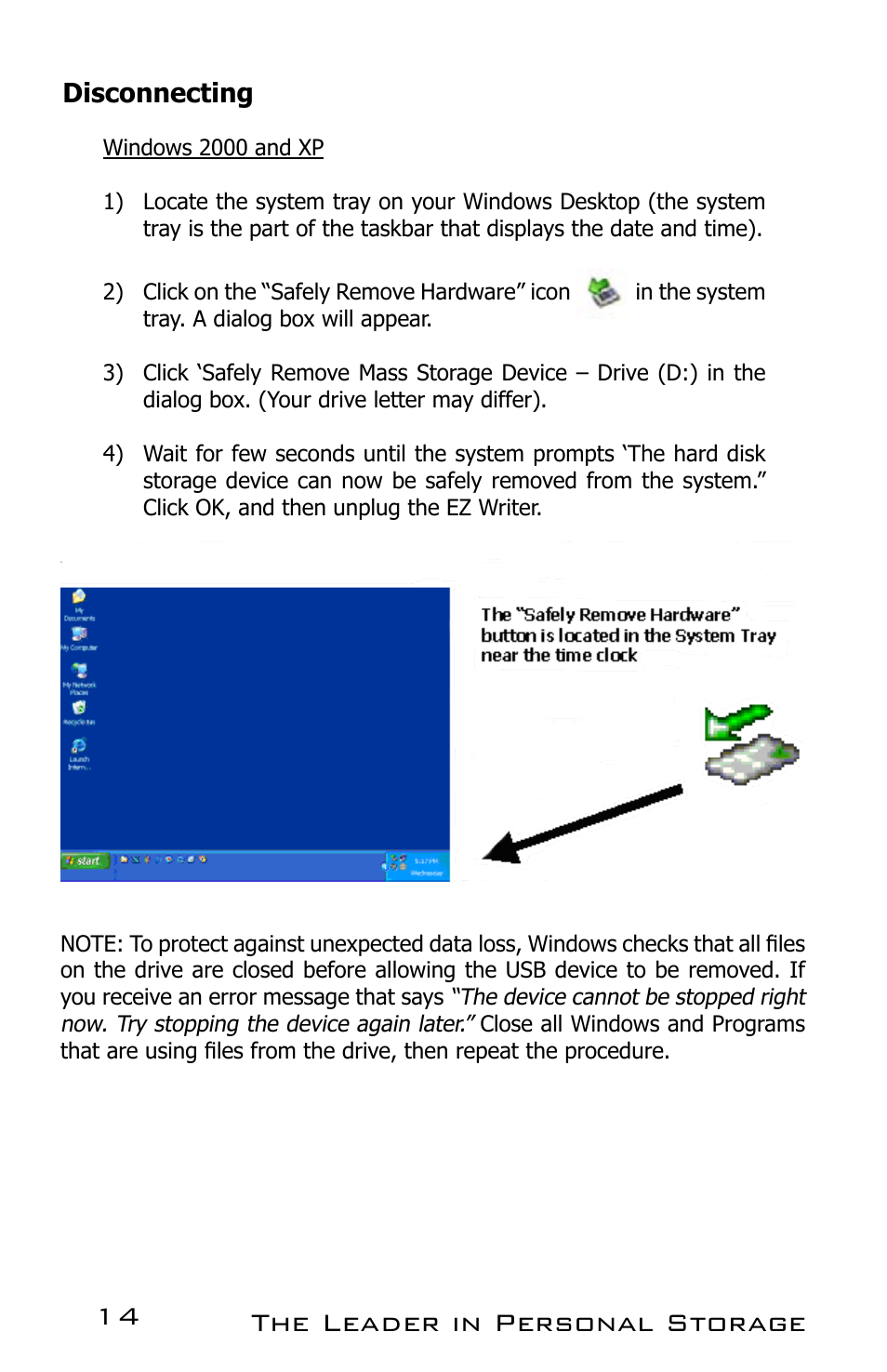 The leader in personal storage 14 | Apricorn EZ Writer LS - Dual Layer DVD Burner User Manual | Page 14 / 20