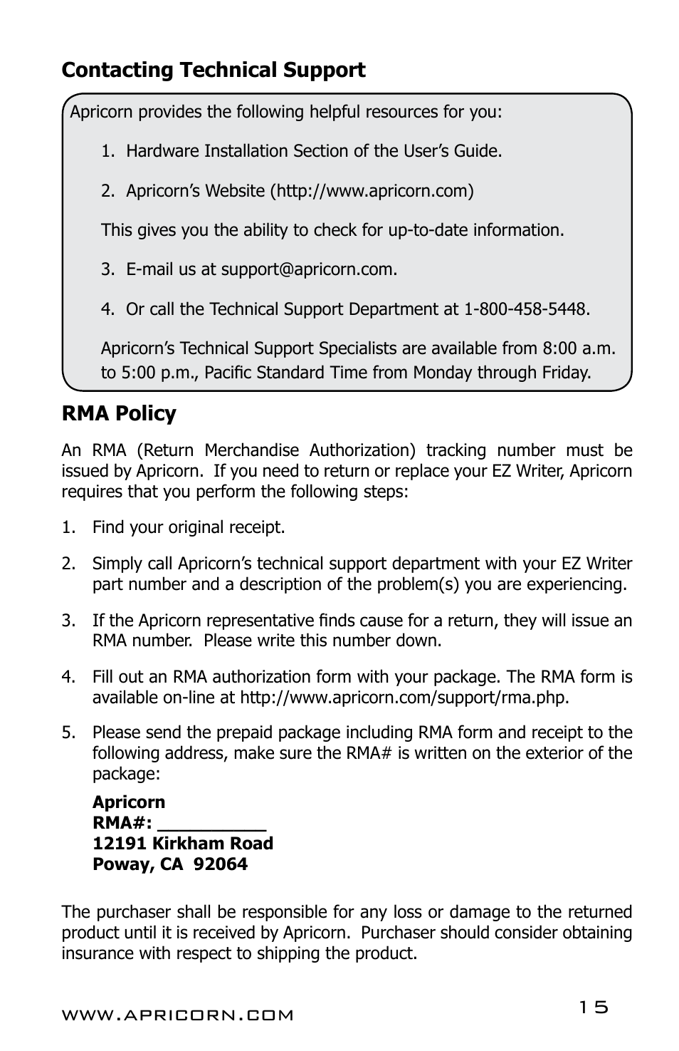 Apricorn EZ Writer LS - Dual Layer DVD Burner User Manual | Page 15 / 20