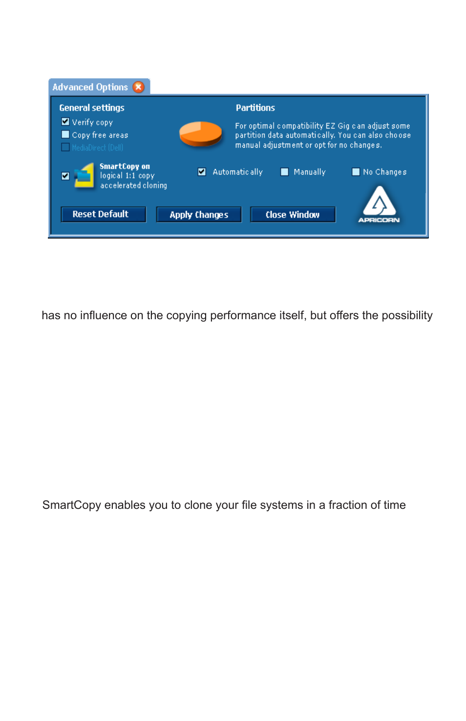 Advanced options | Apricorn SATA Wire - USB 2.0 Interface to any 2.5" SATA Drive User Manual | Page 19 / 40