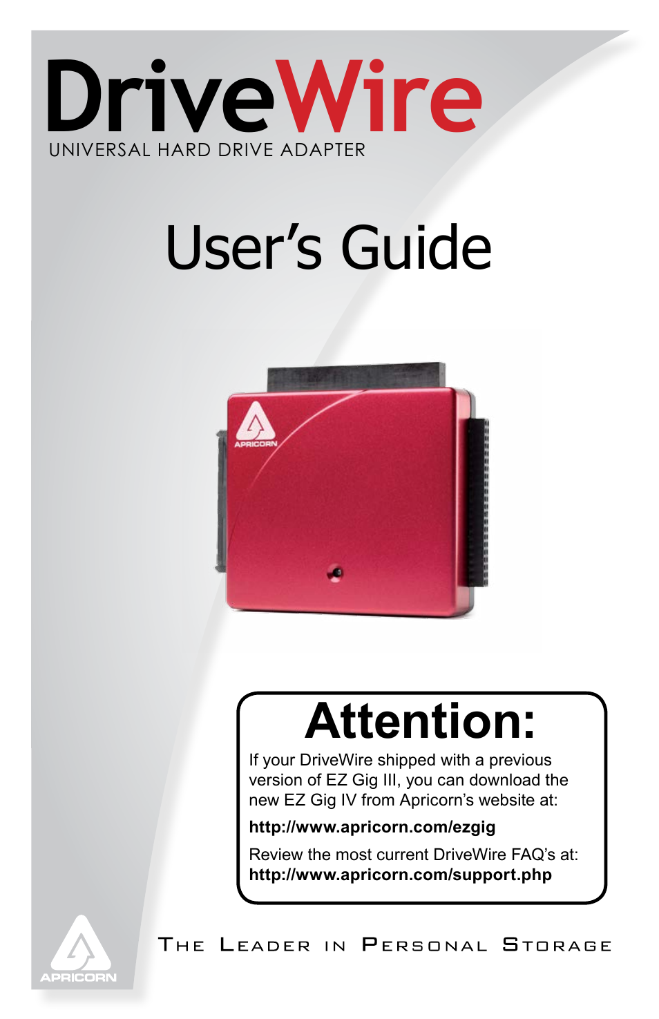 Apricorn DriveWire - Universal Hard Drive Adapter User Manual | 21 pages