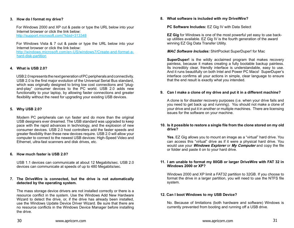 Apricorn DriveWire - Universal Hard Drive Adapter User Manual | Page 16 / 21